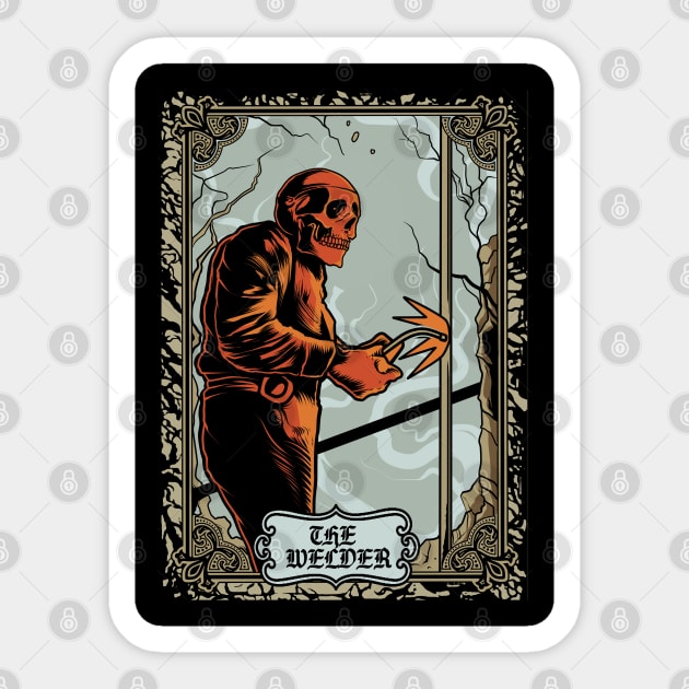 Welder Tarot Sticker by damnoverload